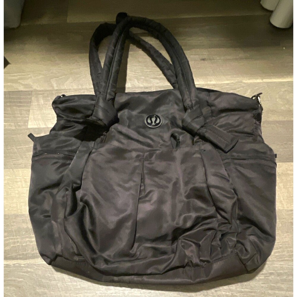 Lululemon Flow & Go Tote Bag Black Large Vintage Yoga Gym Travel Multi Pocket